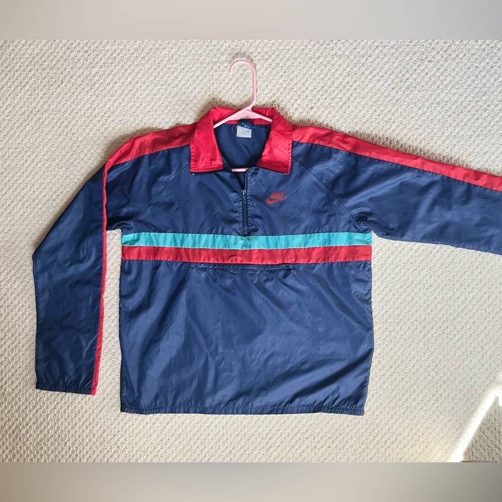 Vintage Nike Red and Blue Windbreaker Jacket